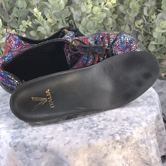 V-Italia Dark Mosaic Leather Oxford Round Toe Walkers WMS 5.5/6 (EUR36)✨VGUC✨ - Picture 8 of 10